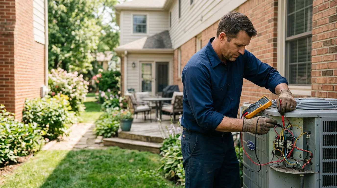 HVAC technician working near Frazeysburg, OH